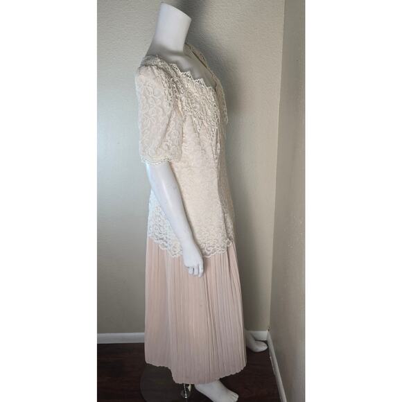 Vintage 1980's Jessica McClintock Bridal Mother of the Bride Dress Lace 15/16 - Picture 5 of 8
